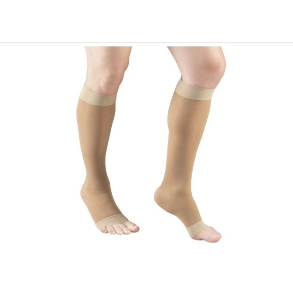 Truform Shee Stockings 15-20 mmHg MEDIUM Knee High Length LT Beige Open Toe